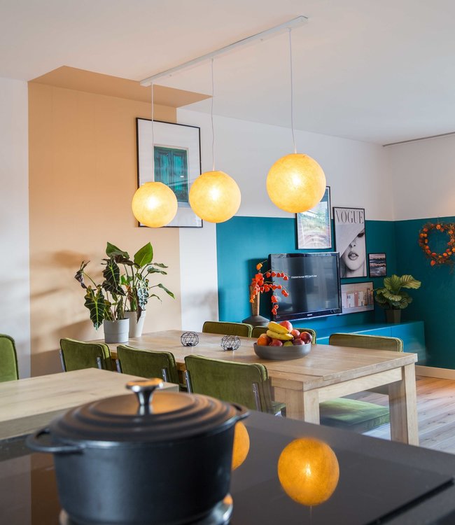 Cotton Ball Lights Drievoudige hanglamp balk - Cream