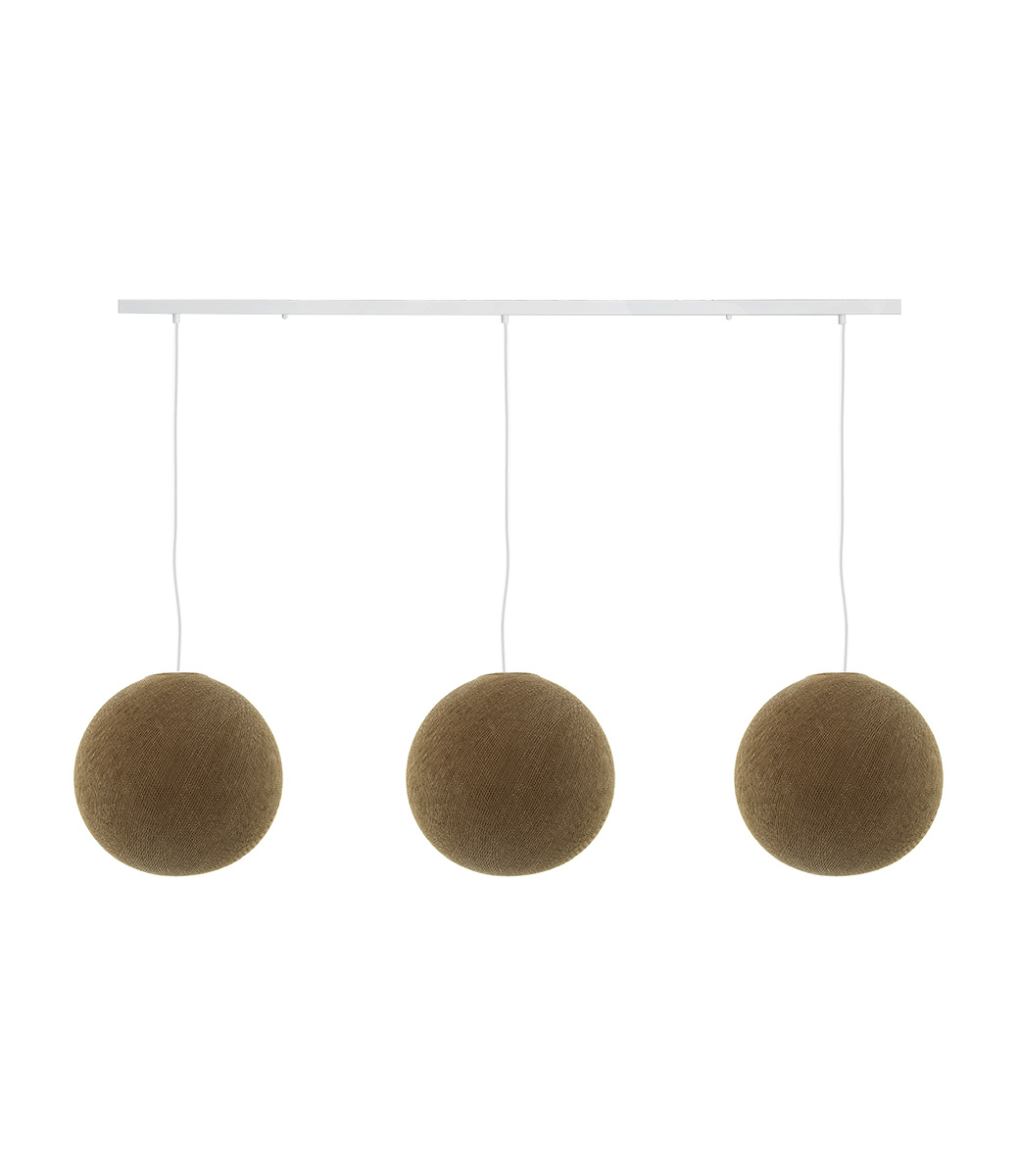 Cotton Ball Lights Drievoudige hanglamp balk - Caffe Latte