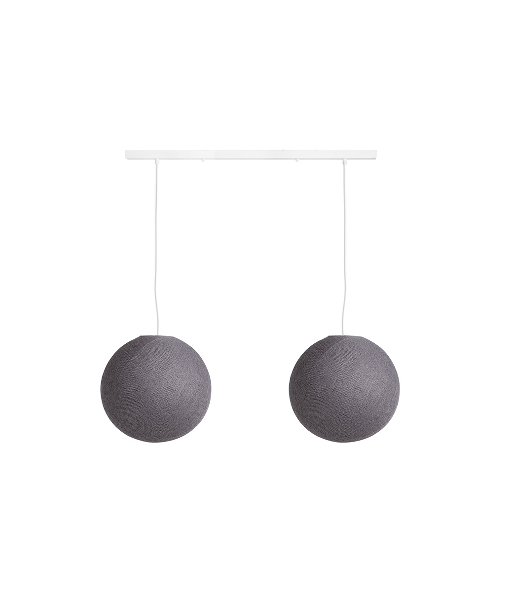 Cotton Ball Lights Tweevoudige hanglamp balk - Mid Grey