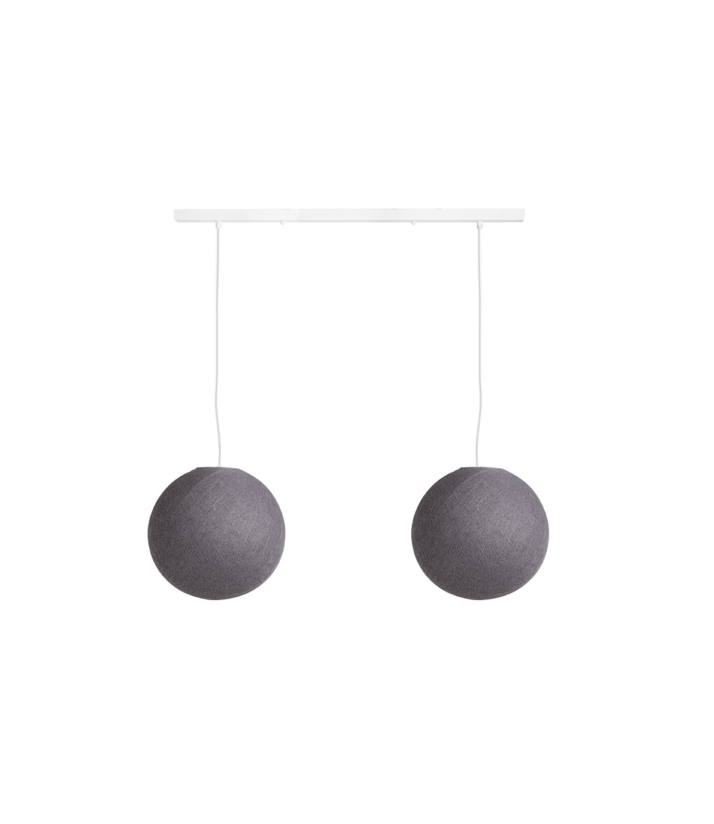 Cotton Ball Lights Tweevoudige hanglamp balk - Mid Grey