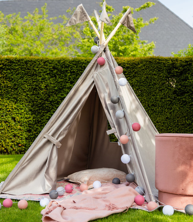 Cotton Ball Lights buiten feestverlichting roze - 20 ballen - Roza viejo