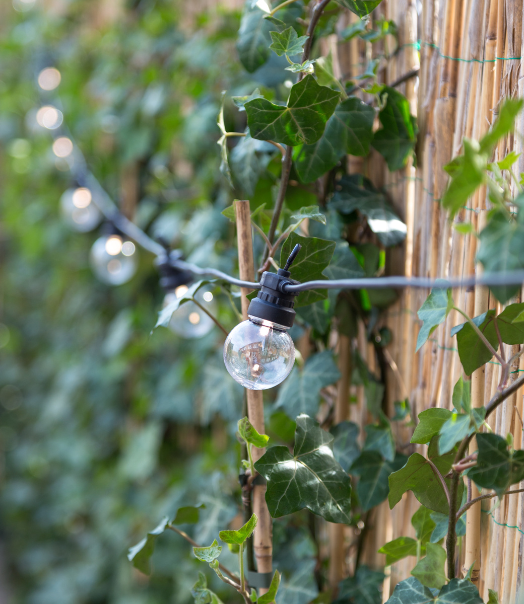 erwt absorptie Mantel Outdoor Patio Lights Starter Kit - Round Bulbs - Cotton Ball Lights