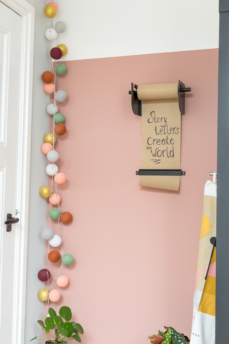 Kraft Paper Roller and String Light