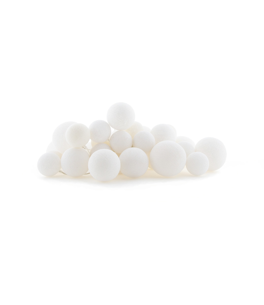 Cotton Ball Lights Premium lichtslinger wit - Pure White