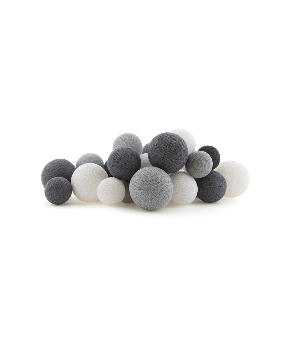 Cotton Ball Lights Premium lichtslinger grijs - Strong Grey