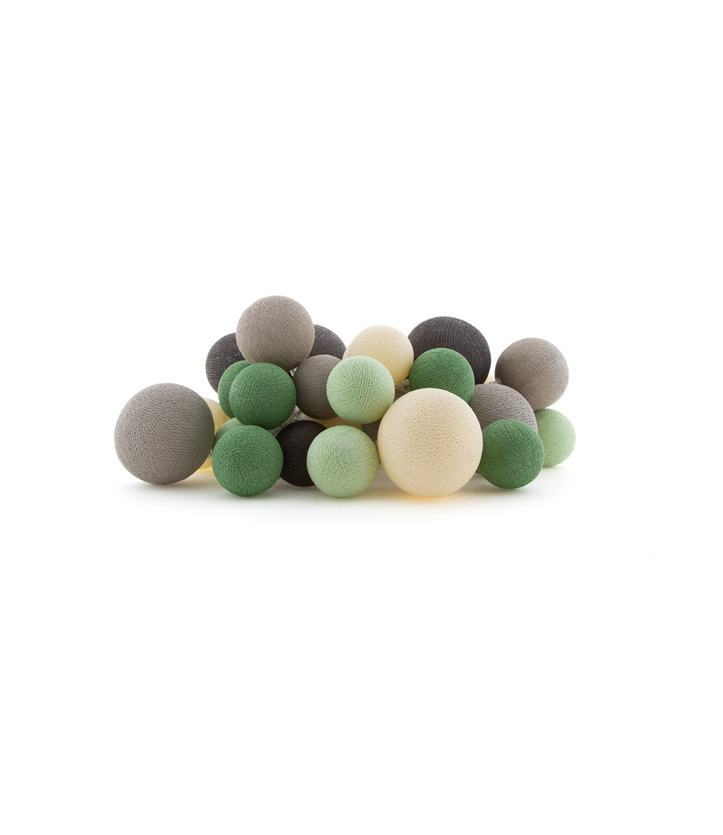 Premium Lichterkette Urban Green Cotton Ball Lights