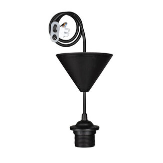 Cotton Ball Lights Single Hanging Support PVC  - Black
