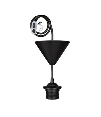 COTTON BALL LIGHTS Single Hanging Support PVC  - Black