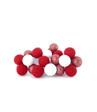 Cotton Ball Lights Sparkling Lichtslinger - Silver Red