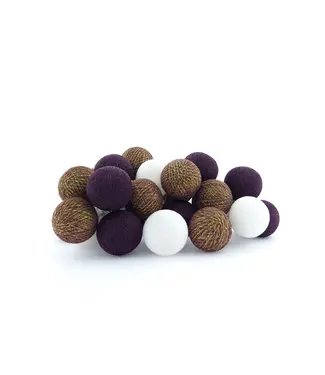 Cotton Ball Lights Sparkling light string - Gold / Dark Red