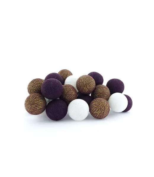 Cotton Ball Lights Sparkling Lichterkette - Gold / Dark Red