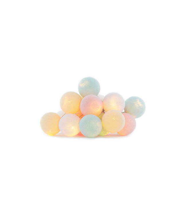 Cotton Ball Lights - Indoor lichtslinger - Pastel - 20 lampjes