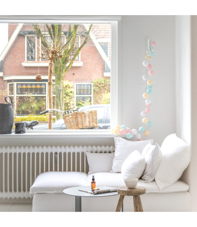 Cotton Ball Lights - Indoor lichtslinger - Pastel - 20 lampjes