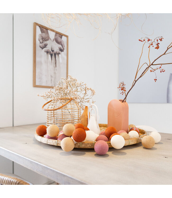 Cotton Ball Lights - Indoor lichtslinger - Rusty - 20 lampjes