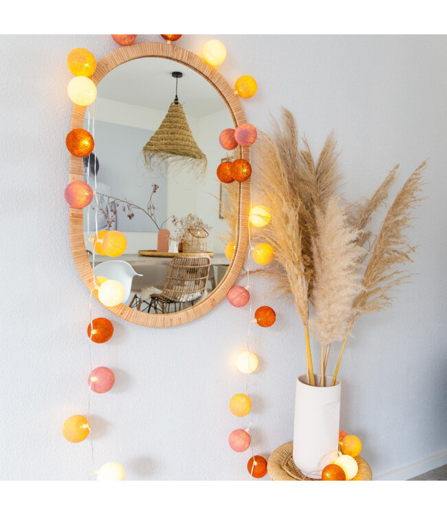 Cotton Ball Lights - Indoor lichtslinger - Rusty - 20 lampjes