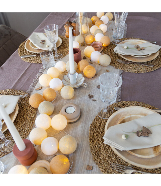 Cotton Ball Lights - Indoor lichtslinger - Creamy - 20 lampjes