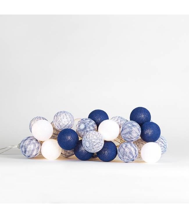 Cotton Ball Lights - Indoor lichtslinger - Delft Blue - 20 lampjes