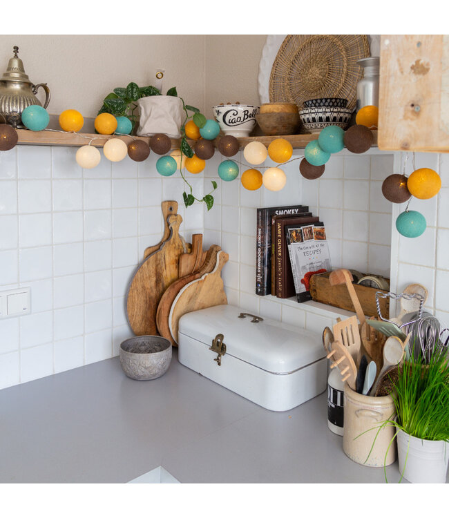 Cotton Ball Lights - Indoor lichtslinger - Earth - 20 lampjes