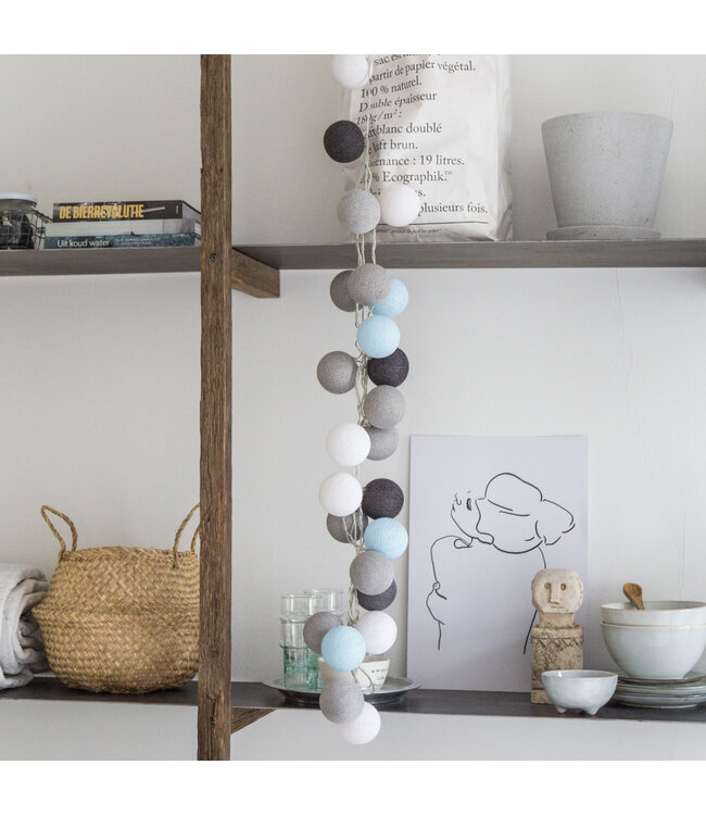 Cotton Ball Lights - Indoor lichtslinger - Aqua Grey
