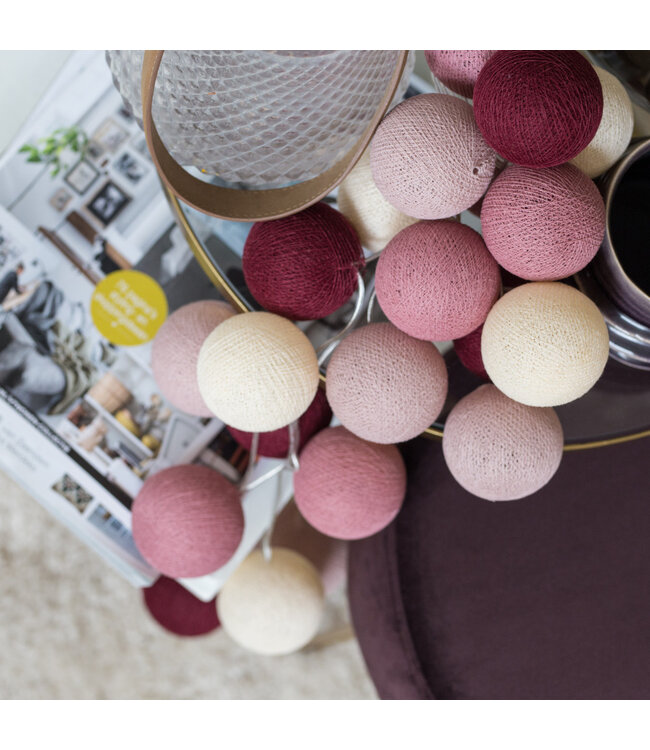 Cotton Ball Lights - Indoor lichtslinger - Rosegarden - 20 lampjes