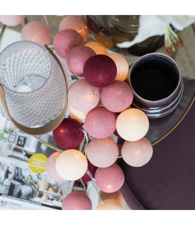 Cotton Ball Lights - Indoor lichtslinger - Rosegarden - 20 lampjes