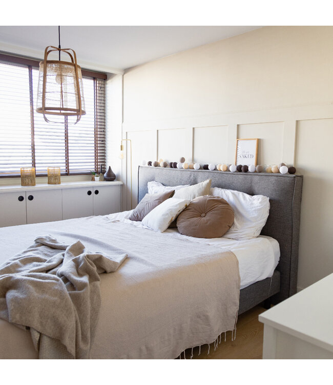 Cotton Ball Lights - Indoor lichtslinger - Taupe - 20 lampjes