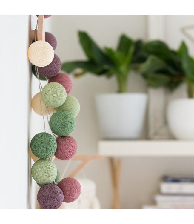 Cotton Ball Lights - Indoor lichtslinger - Forest Fruit - 20 lampjes