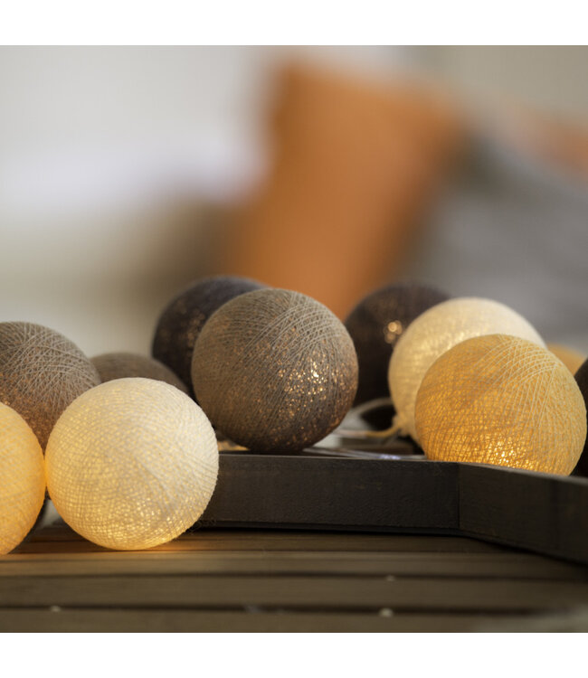 Cotton Ball Lights - Indoor lichtslinger - Clay - 20 lampjes