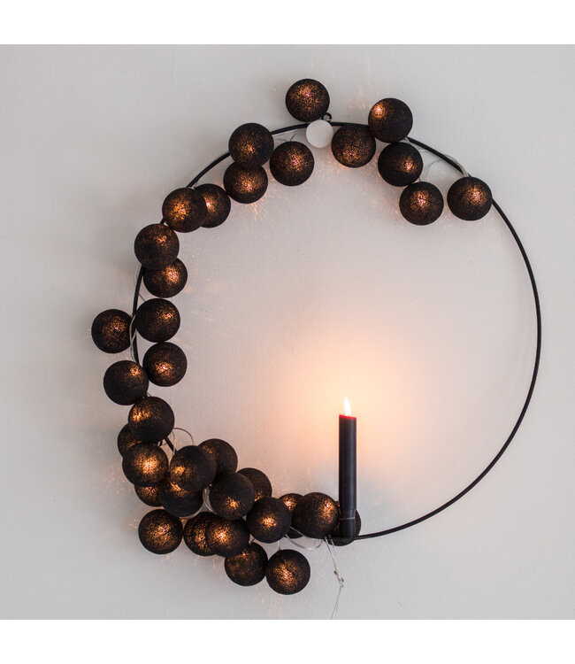 Cotton Ball Lights - indoor lichtslinger - Black - 20 lampjes