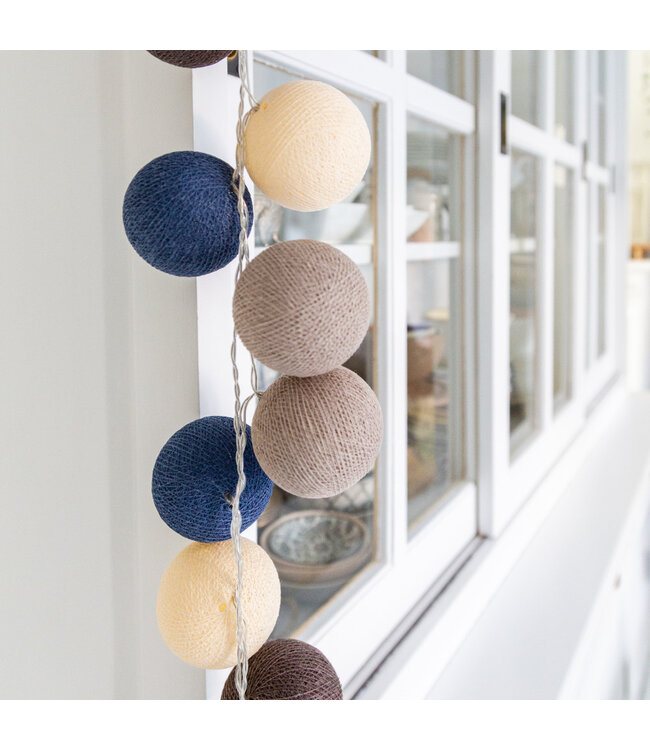 Cotton Ball Lights - Indoor lichtslinger - Steel Blue - 20 lampjes