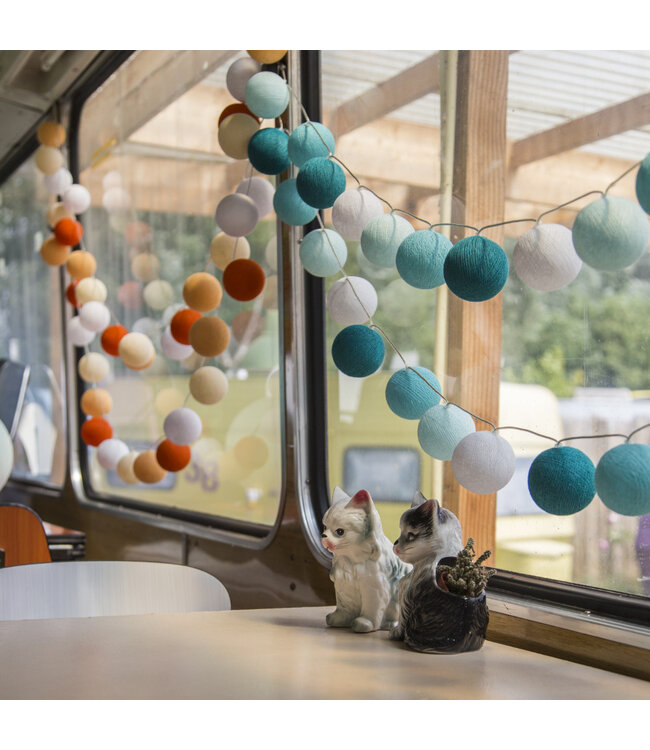 Cotton Ball Lights - Indoor lichtslinger - Aqua - 20 lampjes