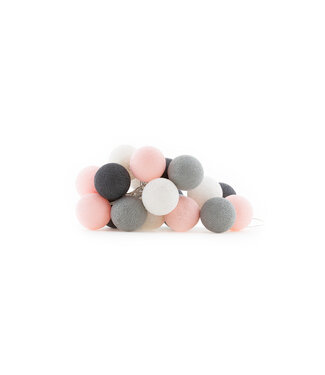 Cotton Ball Lights Regular Light String - Pink/Grey
