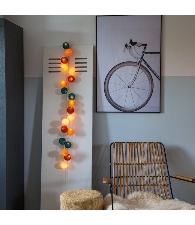 Cotton Ball Lights - Indoor lichtslinger - Indian Summer - 20 lampjes