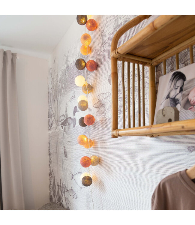 Cotton Ball Lights - Indoor lichtslinger - Dirty Rose - 20 lampjes