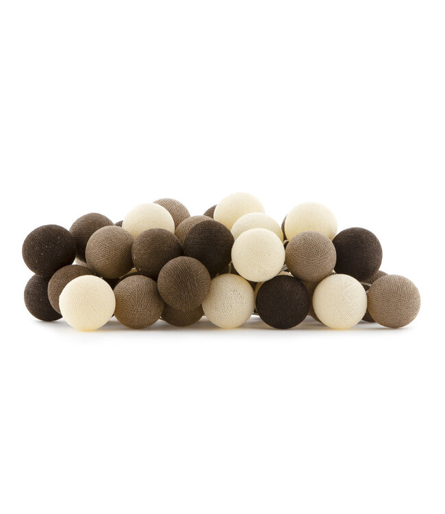 Cotton Ball Lights - Indoor lichtslinger - Brown - 20 lampjes