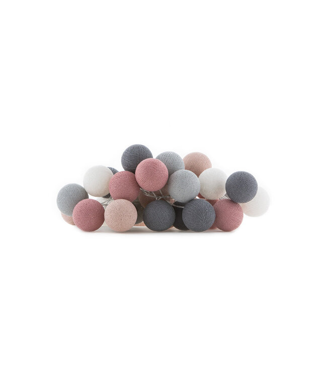 Cotton Ball Lights - Indoor lichtslinger - Dirty Rose - 20 lampjes