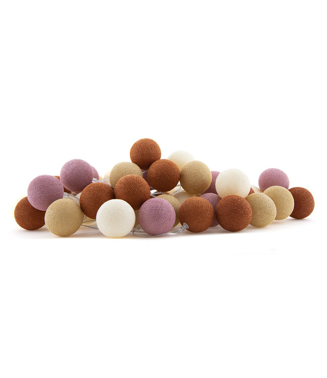 Cotton Ball Lights - Indoor lichtslinger - Rusty - 20 lampjes