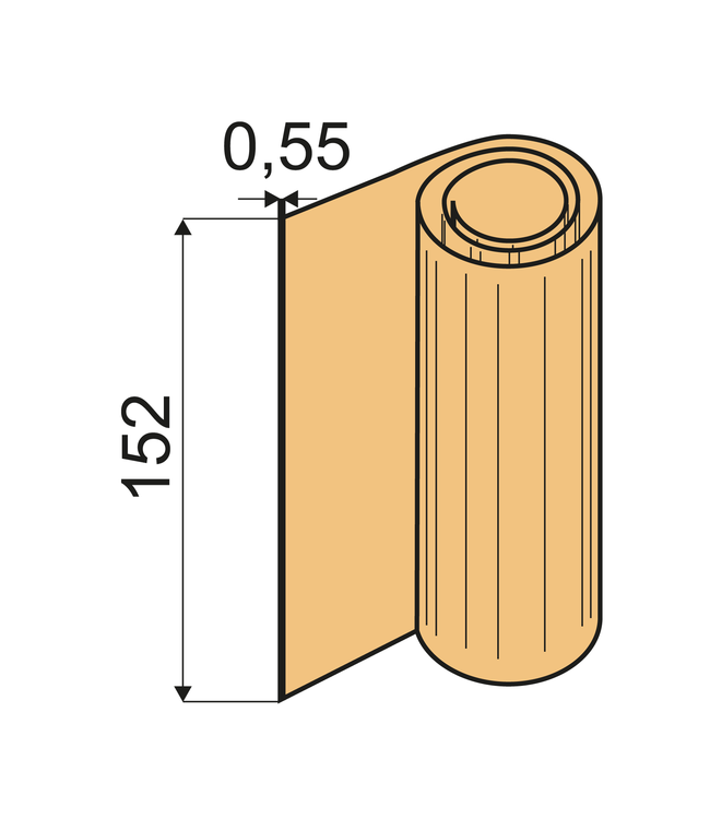 Protective film Shore 60 A, VU 0,55 x 152