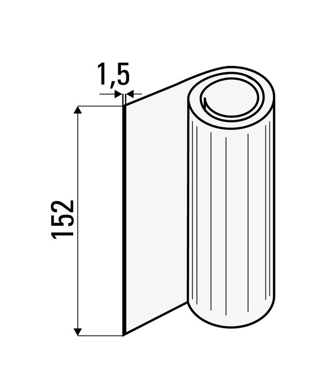 Protective film Shore 95 A, VU 1,5 x 152