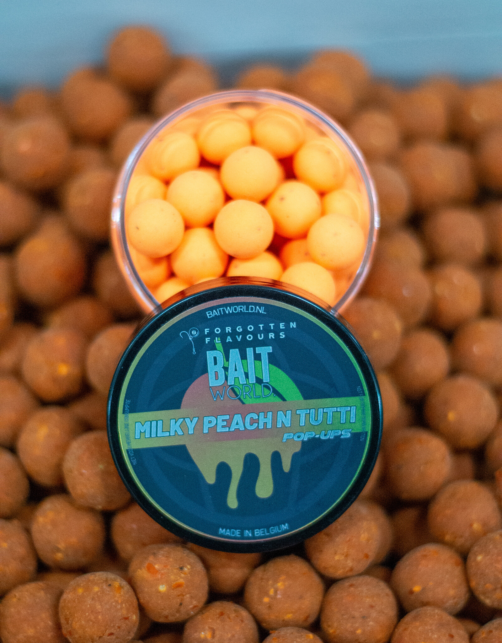 Baitworld Milky Peach N Tutti Pop UP Forgotten Flavours Collab Pop ups 15mm