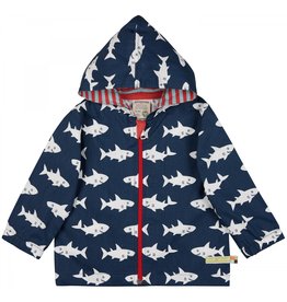 loud+proud Children's outdoor jacket - blue with sharks