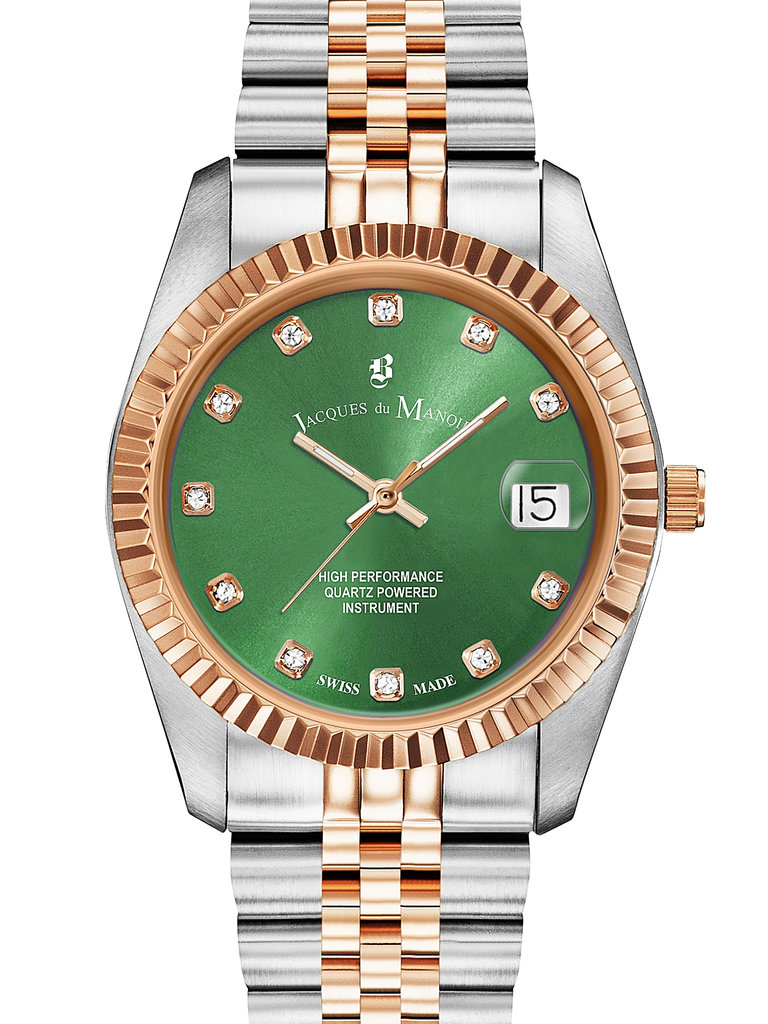 Jacques du Manoir Inspiration NRO.45 (Silver/Rose Gold/Green) 36MM -  LABELDELUXE