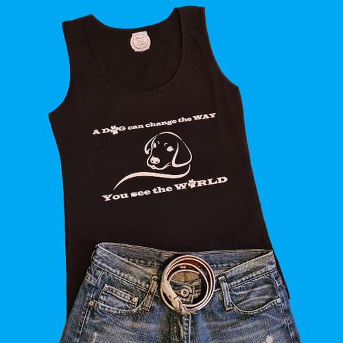 Dog is Awesome® Lady-Fit Tank Top: A Dog can change