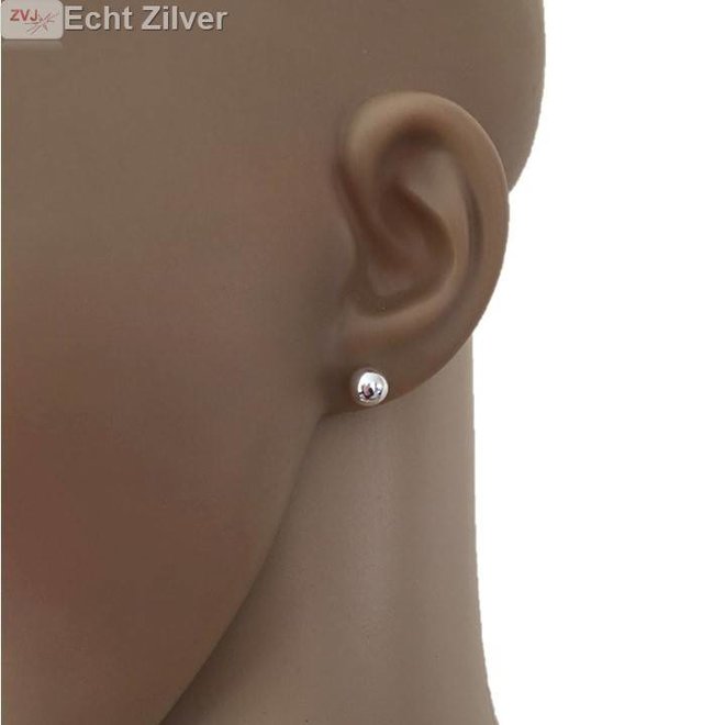 Zilveren oorknoppen 6 mm bal
