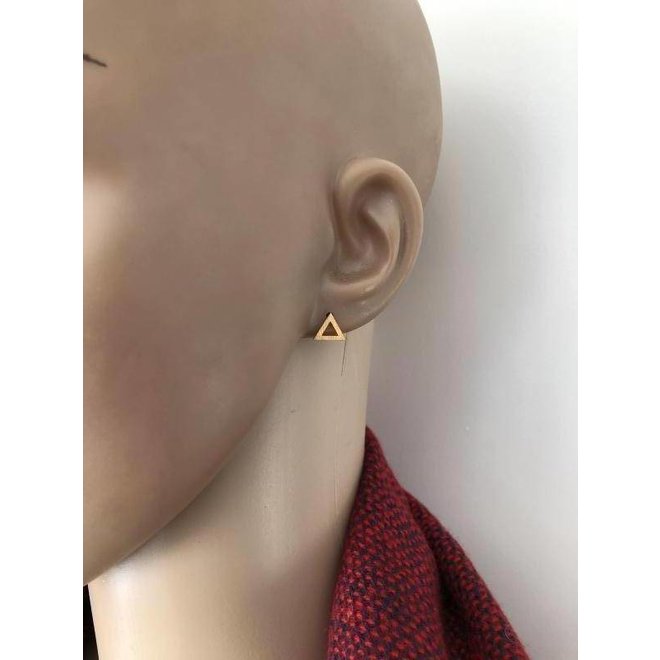 Gold plated  open triangel oorstekers