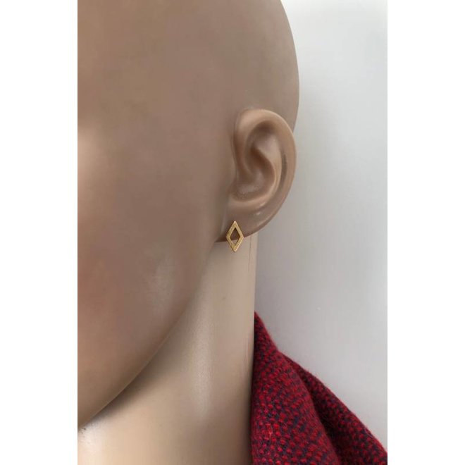Gold plated 925 zilveren ruit oorbellen
