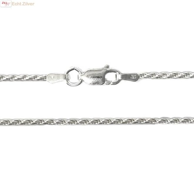 Zilveren rope ketting 45 cm 1.6 mm