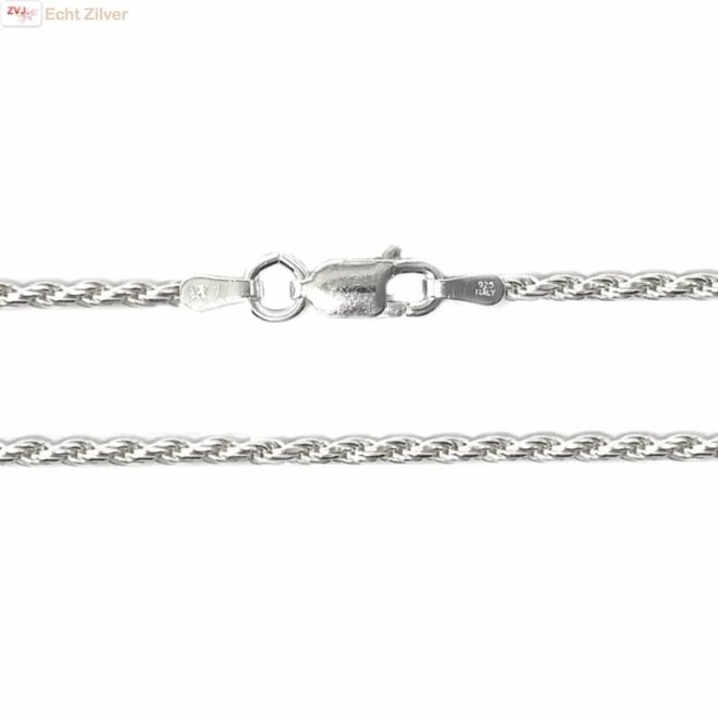 Zilveren rope ketting 45 cm 2 mm