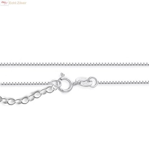 ZilverVoorJou Zilveren fijne verstelbare box ketting 40-45 cm ZilverVoorJou Zilveren fijne verstelbare box ketting 40-45 cm