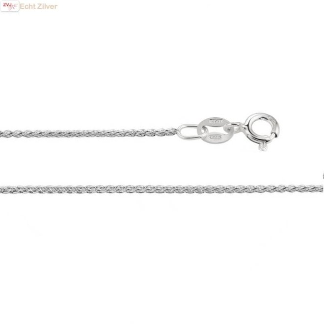 Zilveren spiga schakel lengte ketting 45 cm